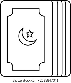 simple outline quran colorful icon illustration design