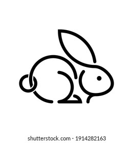 simple outline rabbit logo vector 