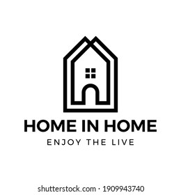 simple outline real estate logo vector