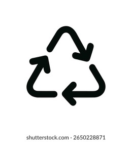 Einfacher Umriss Recycling Pfeile Runde Form Symbol für Umwelt Konzept