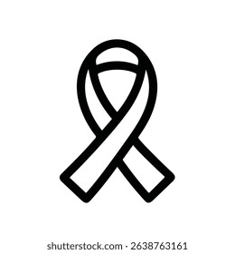 Simple Outline Ribbon Awareness Symbol Illustration Element Graphic Icon