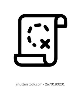Simple Outline Roadmap Isolated Design Black and White Shape Icon