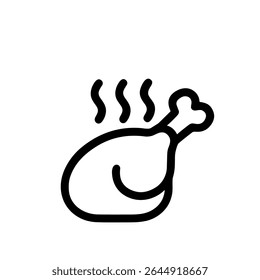 Simples Contorno assado frango perna pedaço prato cozinha ícone