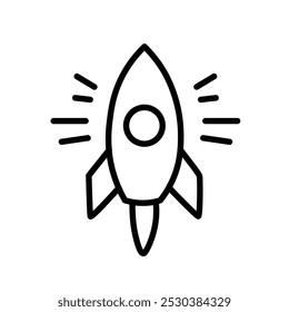 A simple outline of a rocket, symbolizing space exploration and innovation.