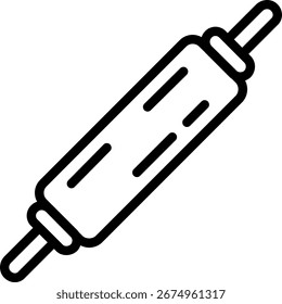 Simple Outline Rolling Pin Kitchen Utensil Cooking Equipment Icon