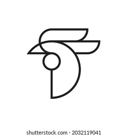 simple outline rooster head logo vector