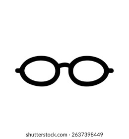 Simple Outline Round Lens Eyeglasses Spectacles Fashion Style Accessory Icon