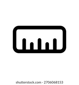 Ilustração do design do ícone do instrumento da ferramenta de medição da régua do contorno simples