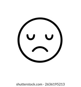 Simple Outline Sad Face Emoji Icon for User Interface Element