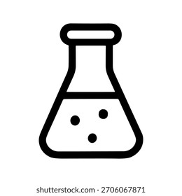 Frasco de Ciencia de contorno simple con burbujas Icono de equipo de laboratorio de química