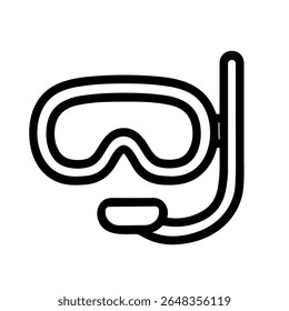 Simples Contorno Máscara de mergulho Snorkel Ilustração do ícone do equipamento