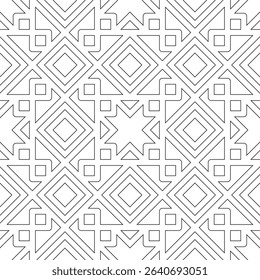 Simple Outline Seamless Geometric Diamond Line Pattern Design Background