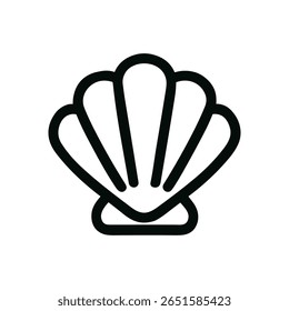 Contorno Simples Seashell Aquatic Animal Element Line Art Ícone