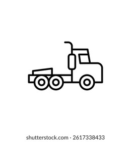 Simple Outline of a Semi-Truck, Transporting Goods and Materials
