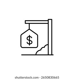 Simple Outline Sign Depicting United States Dollar Symbol Illustration