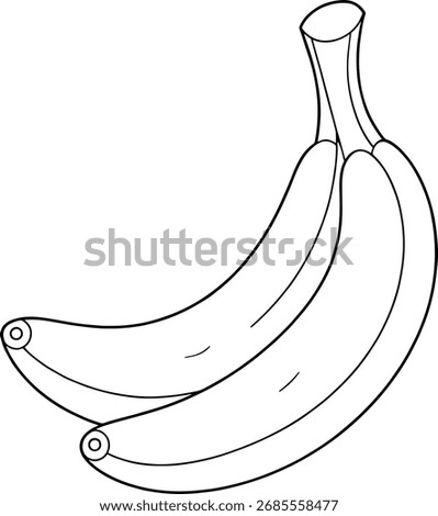 Simple outline sketch of two bananas isolated fruit drawing perfect for coloring book and creative projects