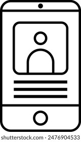 simple outline smart phone back to school icon