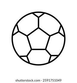 Simple Outline of a Soccer Ball on a White Background