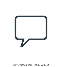 Simple outline speech bubble icon communication design element