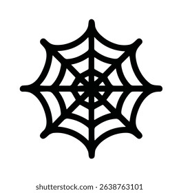 Simple Outline Spider Web Sign Shape Graphic Element Icon