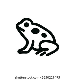 Simples Contorno Manchado Sapo Anfíbio Forma Linha Arte Ícone Animal