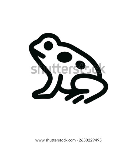 Simple Outline Spotted Frog Amphibian Shape Line Art Animal Icon