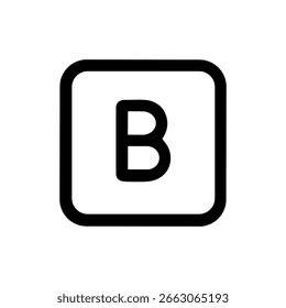 Simple Outline Square Letter B Initial Text Style Element