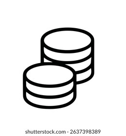 Simple Outline Stacked Coins Currency Minimalist Illustration Line Art Icon