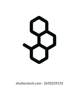 Simple Outline Stacked Hexagon Shape Science Chemical Structure Icon