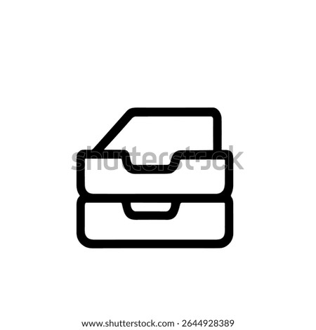 Simple Outline Stacked Tray Inbox Document Storage and Management Icon