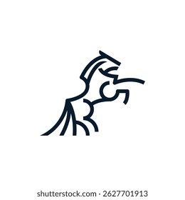 simple outline of a standing horse logo vector