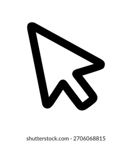 Estilo de Contorno Simples Seta Cursor Ponteiro Sinal Ícone