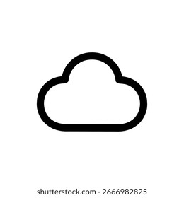 Simple Outline Style Cloud Shape Weather Symbol Icon Illustration