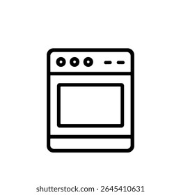 Simple Outline Style Cooking Oven Isolated on White Background Icon