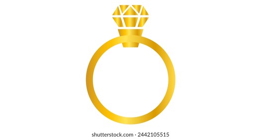 Ilustración vectorial de anillo de círculo de oro de estilo de contorno simple