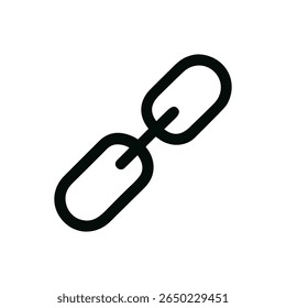 Simple Outline Style Isolated Chain Link Icon Symbol for Connection