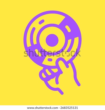 Simple Outline Style Lifesaver in Hand Symbol Water Safety Icon