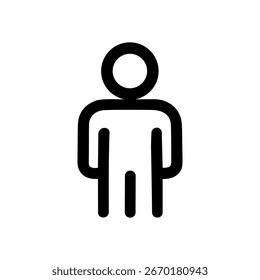 Einfache Umrissart Man-Figur minimalistisches Avatar-Symbol Symbol