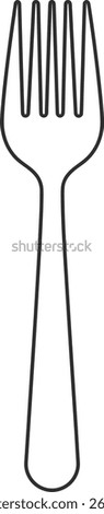 Simple Outline Style Metal Fork Kitchen Utensil Dining Icon