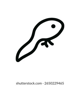Simple Outline Style Tadpole Animal Amphibian Aquatic Life Stage Icon