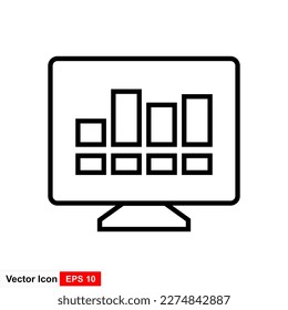 Einfache Kontur. Vorlage des Benutzerpanels, Datenanalyse, Agentur, Grafik, lineares Geschäftszeichen. Einzige Vektorgrafik auf weißem Hintergrund.