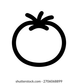 Estilo de Contorno Simples Ícone de Tomate Sinal de Desenho Forma Clipart