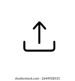 Icono de Cargar de estilo de contorno simple con flecha y símbolo de forma de caja