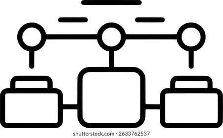 Simple Outline Style Workflow Diagram Information Structure Chart Icon