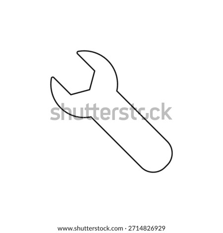 A simple outline style wrench spanner icon.