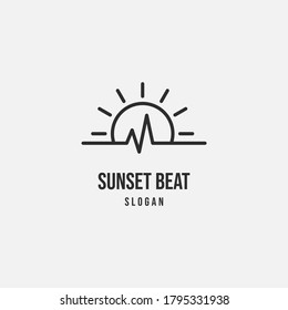 Simple Outline Sun Beat Logo