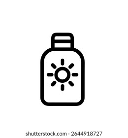 Simple Outline Sunscreen Bottle With Sun Icon Health and Beauty