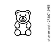 Simple Outline Sweet Bear Candy Gummy Snack Minimal Icon
