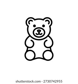 Simple Outline Sweet Bear Candy Gummy Snack Minimal Icon