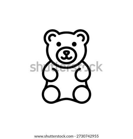 Simple Outline Sweet Bear Candy Gummy Snack Minimal Icon